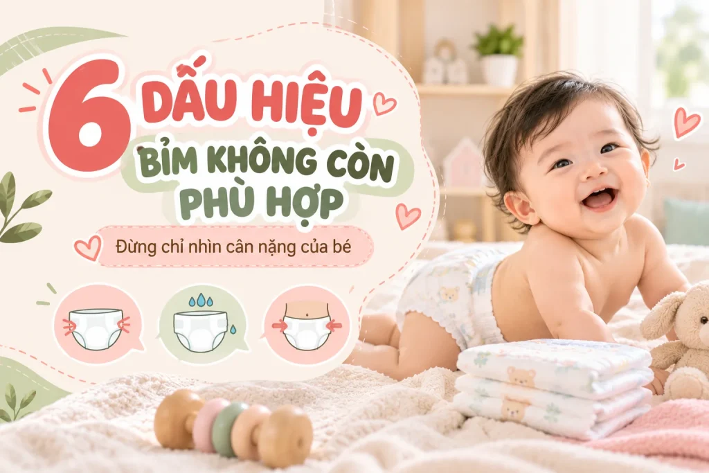 6 dấu hiệu cho thấy bỉm của bé không còn phù hợp