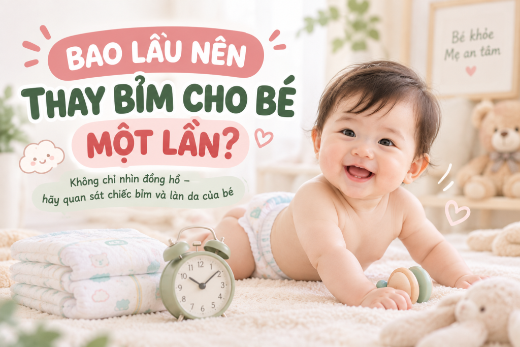 Bao lâu nên thay bỉm cho bé một lần?