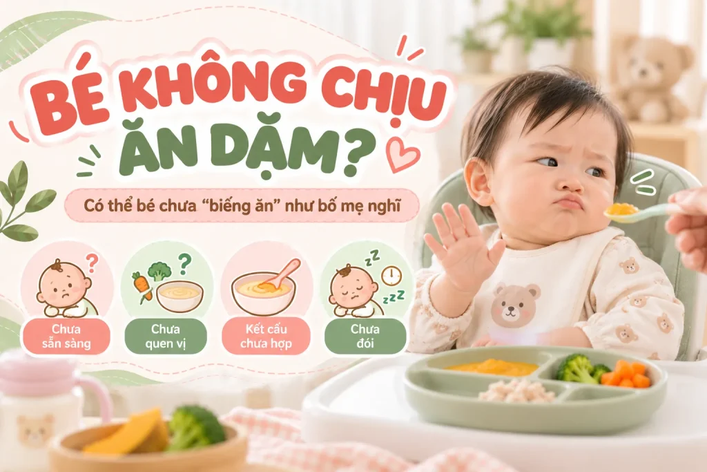 Bé không chịu ăn dặm và những nguyên nhân thường gặp
